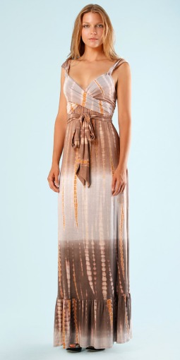  Cabana Neutral Mai Tai Jersey Tie Dye Maxi Dress