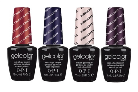 Cure the second layer of OPI gel color nail polish for 30 seconds in the led
