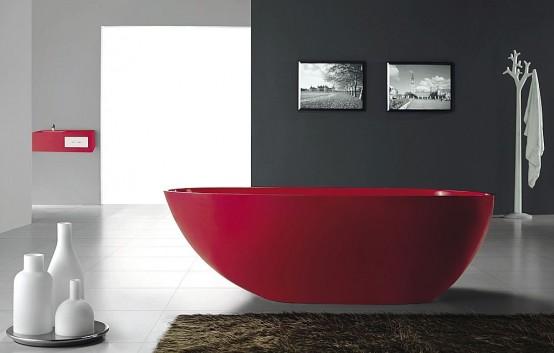 Red Bathtub From Bella Stone