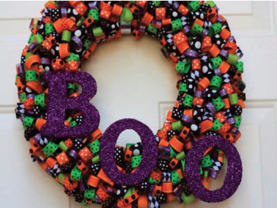 Happy Halloween Ribbon Wreath do it yourself