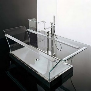 Modern Fully Transparent Bathtub