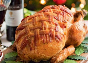 Roast Turkey With Sausages and Stuffing