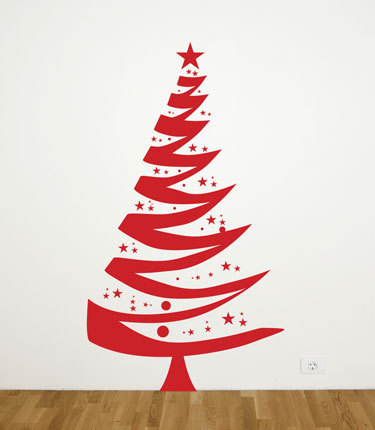 Fabric Christmas Tree Wall Stickers_4