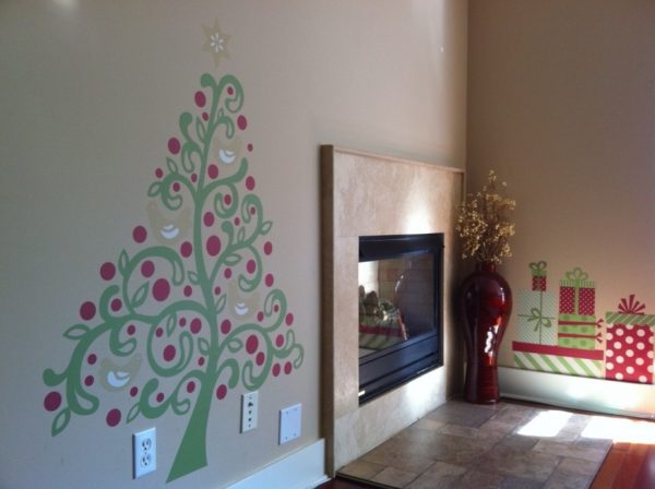 Fabric Christmas Tree Wall Stickers_8