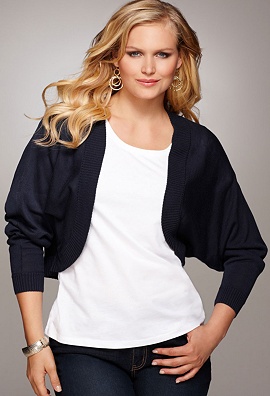 Mother’s Day Fashion Gifts-Avenue Plus Size Ribbed Cocoon Shrug