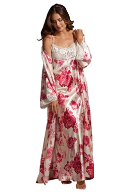 Mother’s Day Fashion Gifts-Long satin peignoir set by Amoureuse