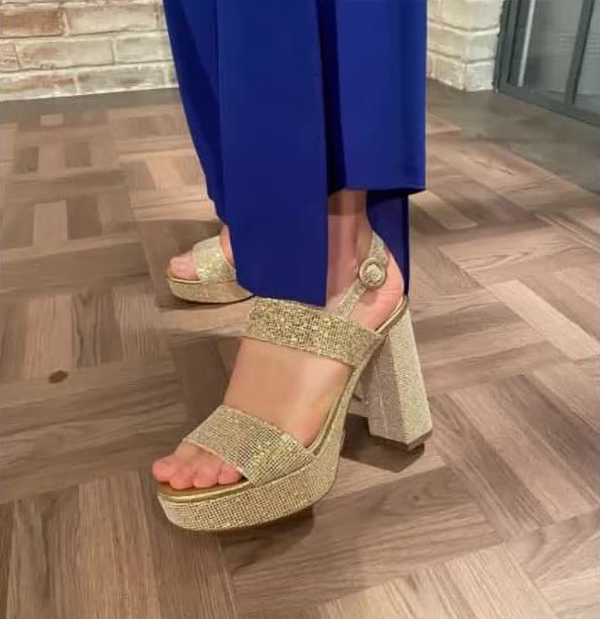 Women's Platform Summer Gold Sandals